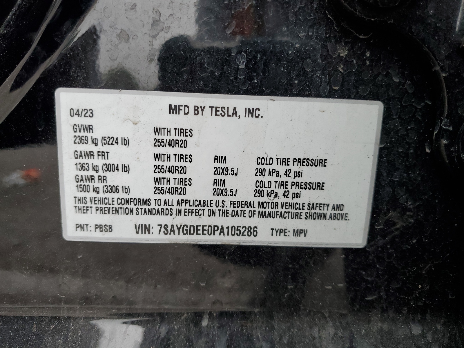 7SAYGDEE0PA105286 2023 Tesla Model Y