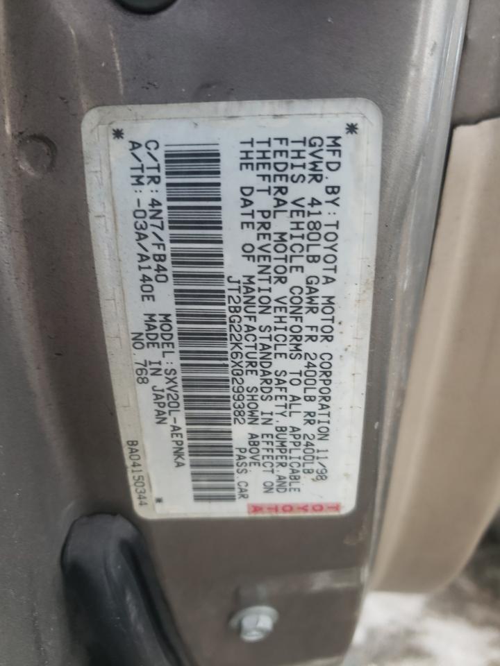 JT2BG22K6X0299382 1999 Toyota Camry Le