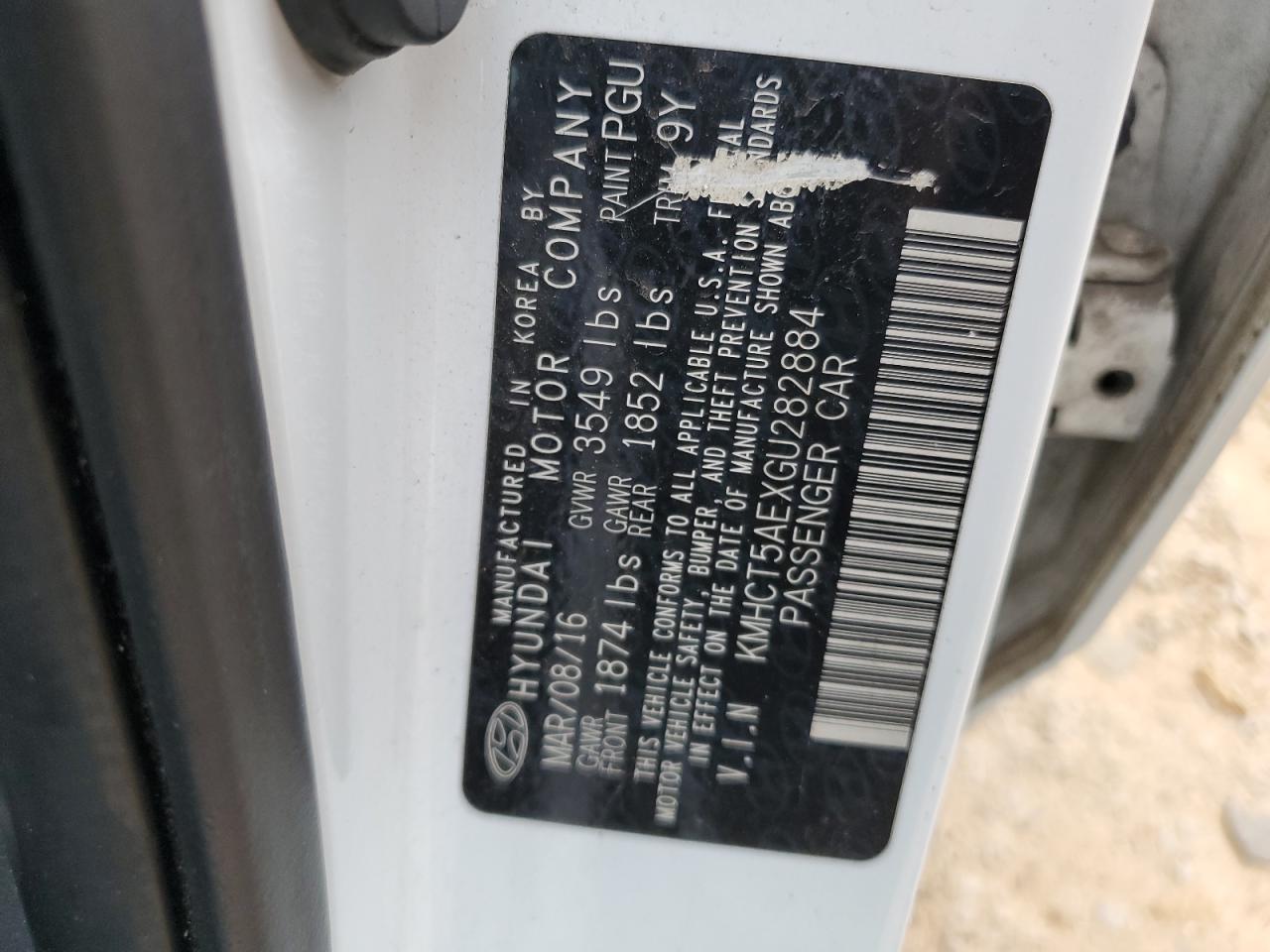 2016 Hyundai Accent Se VIN: KMHCT5AEXGU282884 Lot: 81739093