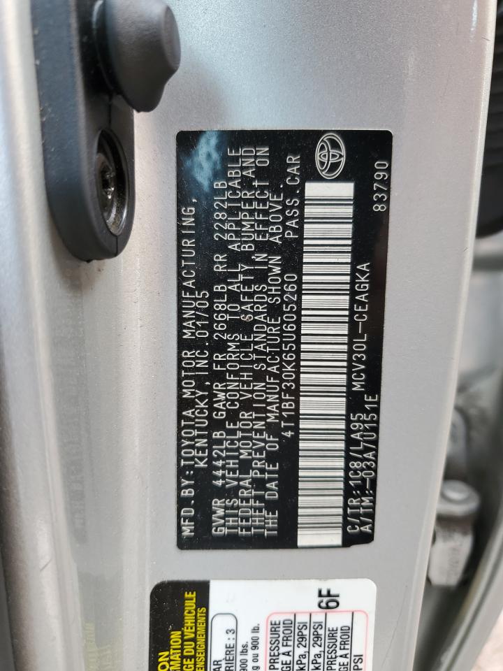 2005 Toyota Camry Le VIN: 4T1BF30K65U605260 Lot: 40923994