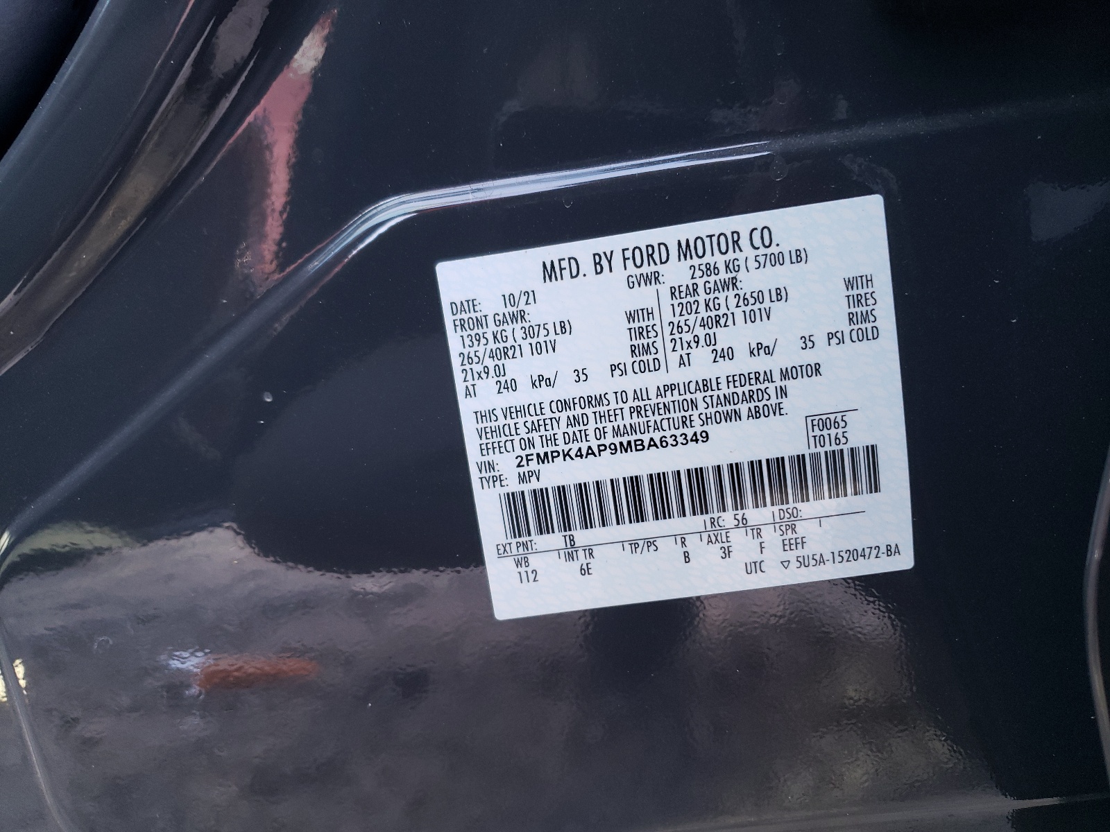 2FMPK4AP9MBA63349 2021 Ford Edge St