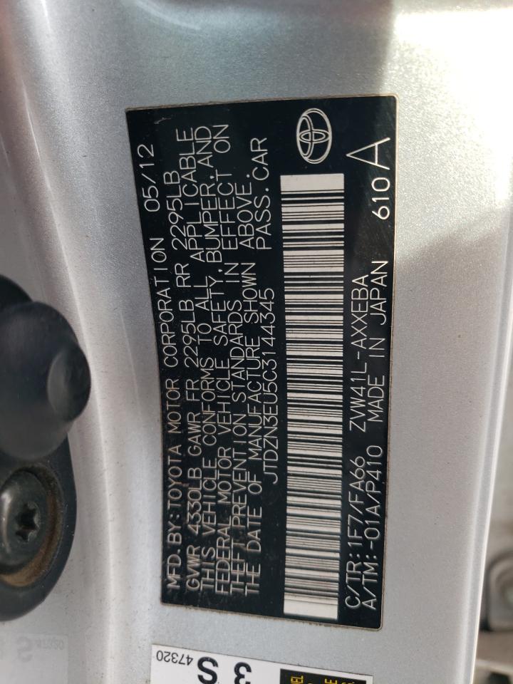 JTDZN3EU5C3144345 2012 Toyota Prius V