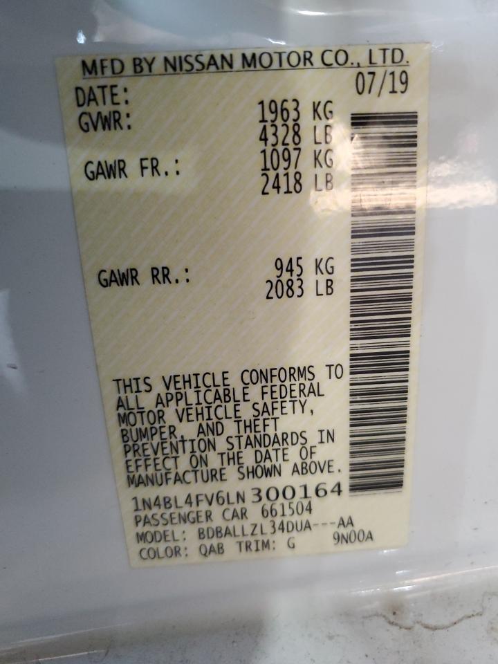 1N4BL4FV6LN300164 NISSAN ALTIMA 2020
