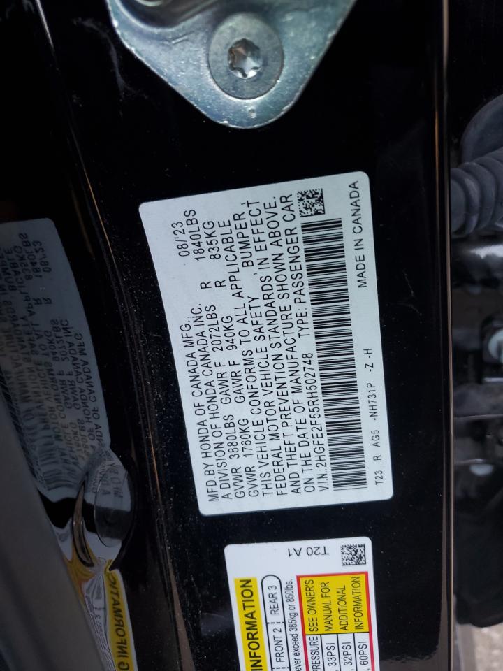 2HGFE2F55RH502748 HONDA CIVIC 2024