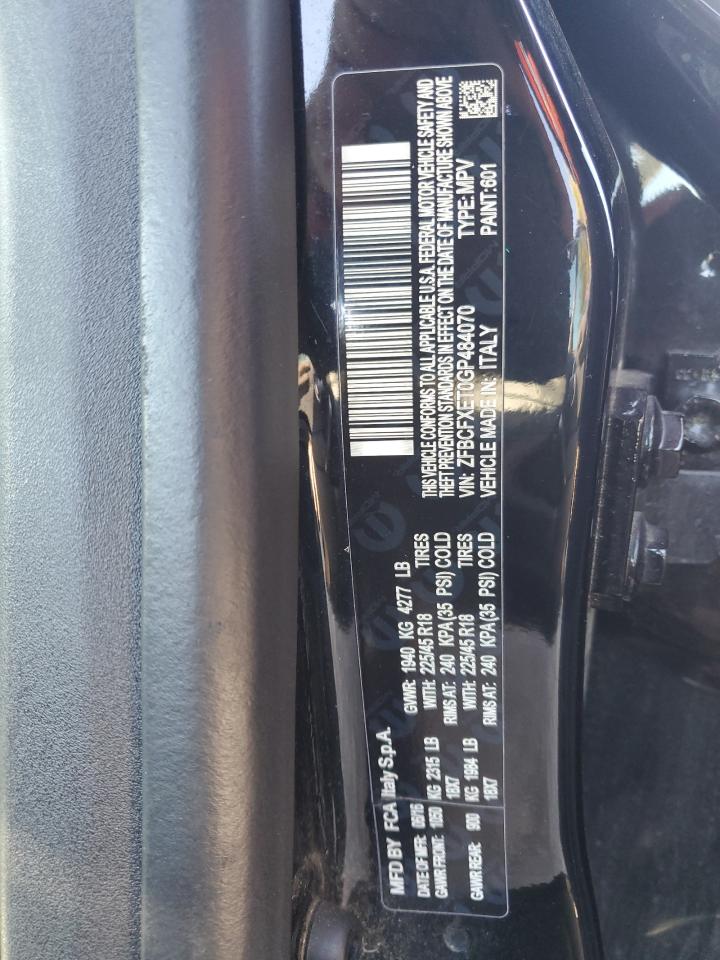 ZFBCFXET0GP484070 FIAT 500 2016