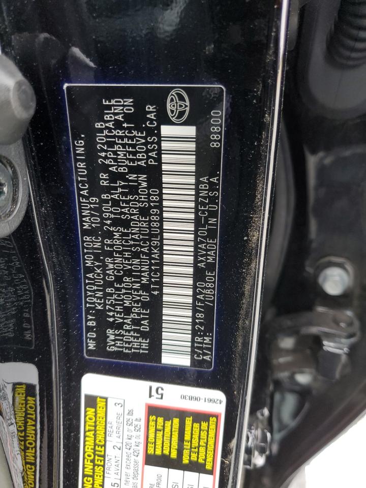 4T1C11AK9LU889180 TOYOTA CAMRY 2020