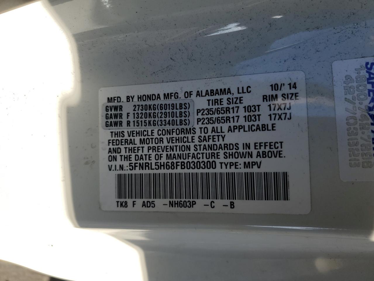 2015 Honda Odyssey - Image 14