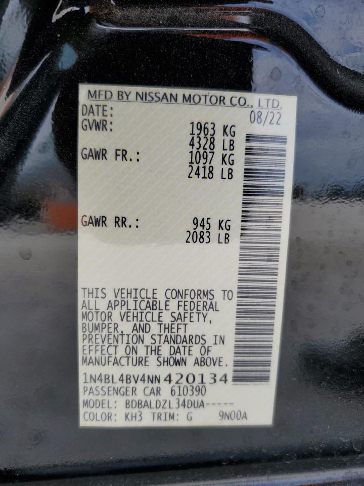 1N4BL4BV4NN420134 NISSAN ALTIMA 2022