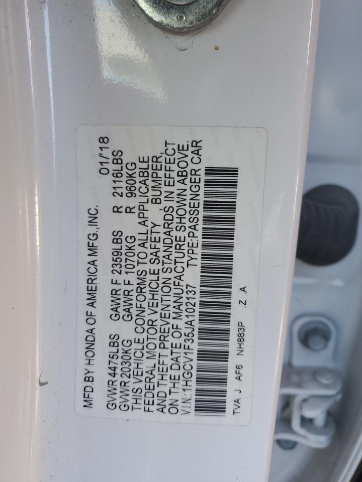 1HGCV1F35JA102137 HONDA ACCORD 2018