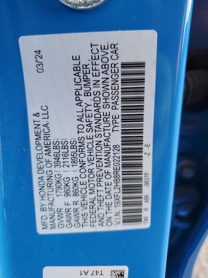 19XFL2H88RE022128 HONDA CIVIC 2024