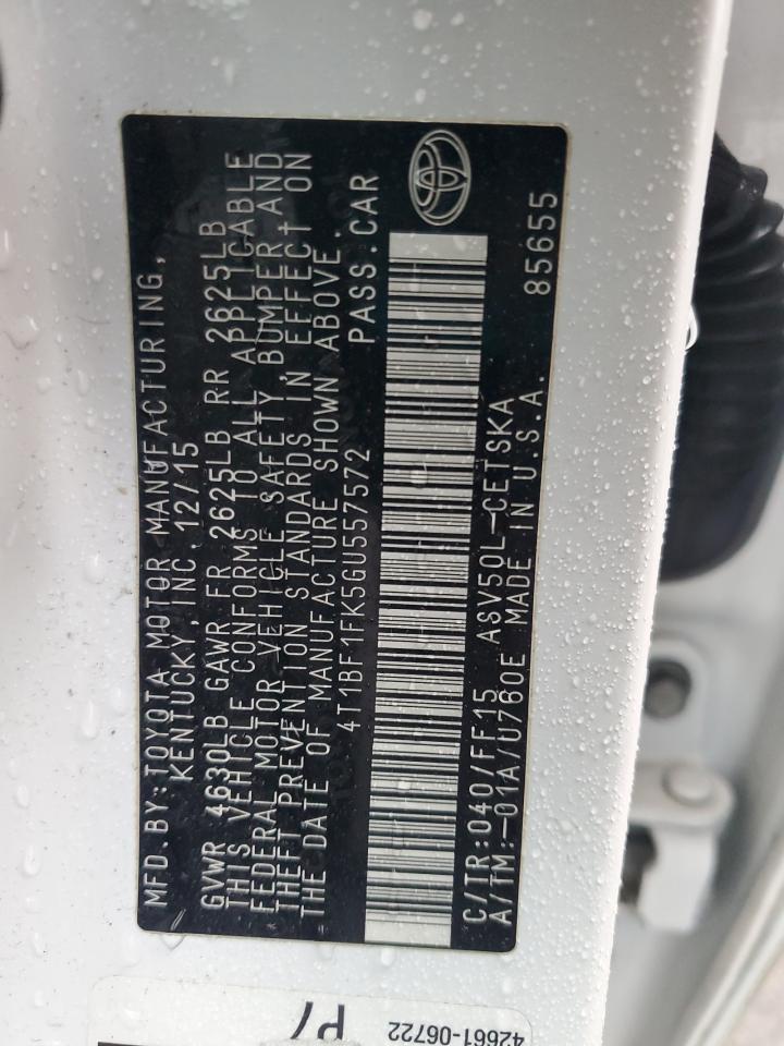 4T1BF1FK5GU557572 TOYOTA CAMRY 2016