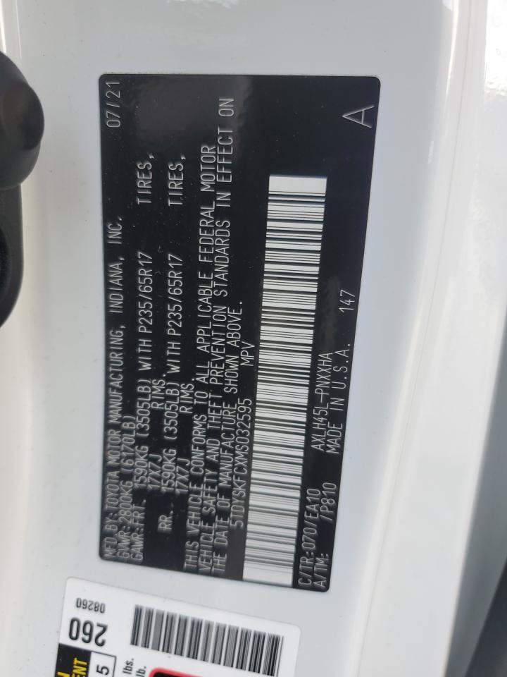 5TDYSKFCXMS032595 TOYOTA All Models 2021