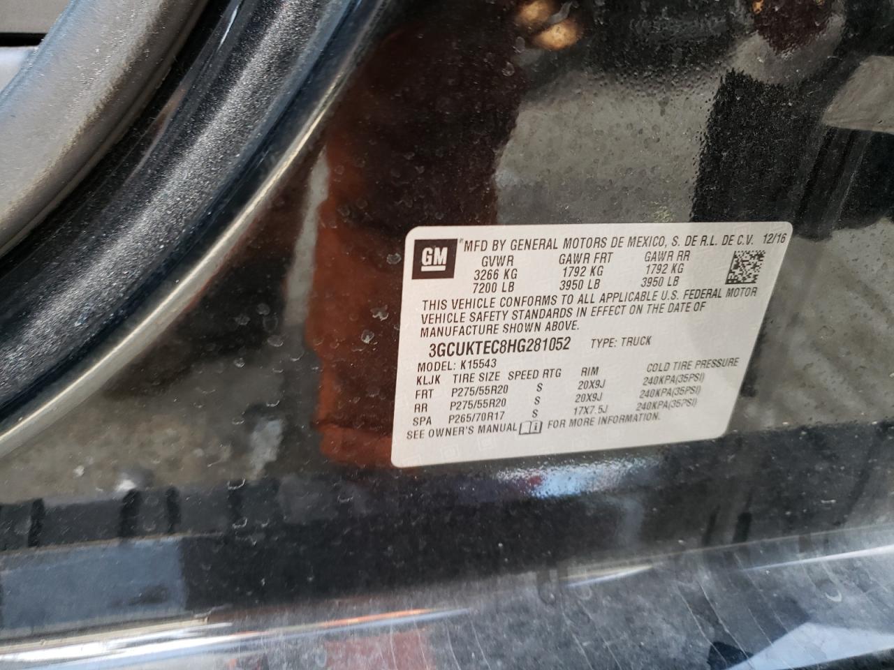 3GCUKTEC8HG281052 CHEVROLET ALL Models 2017