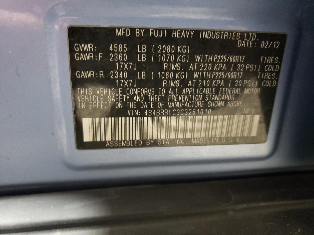 2012 Subaru Outback - Image 13