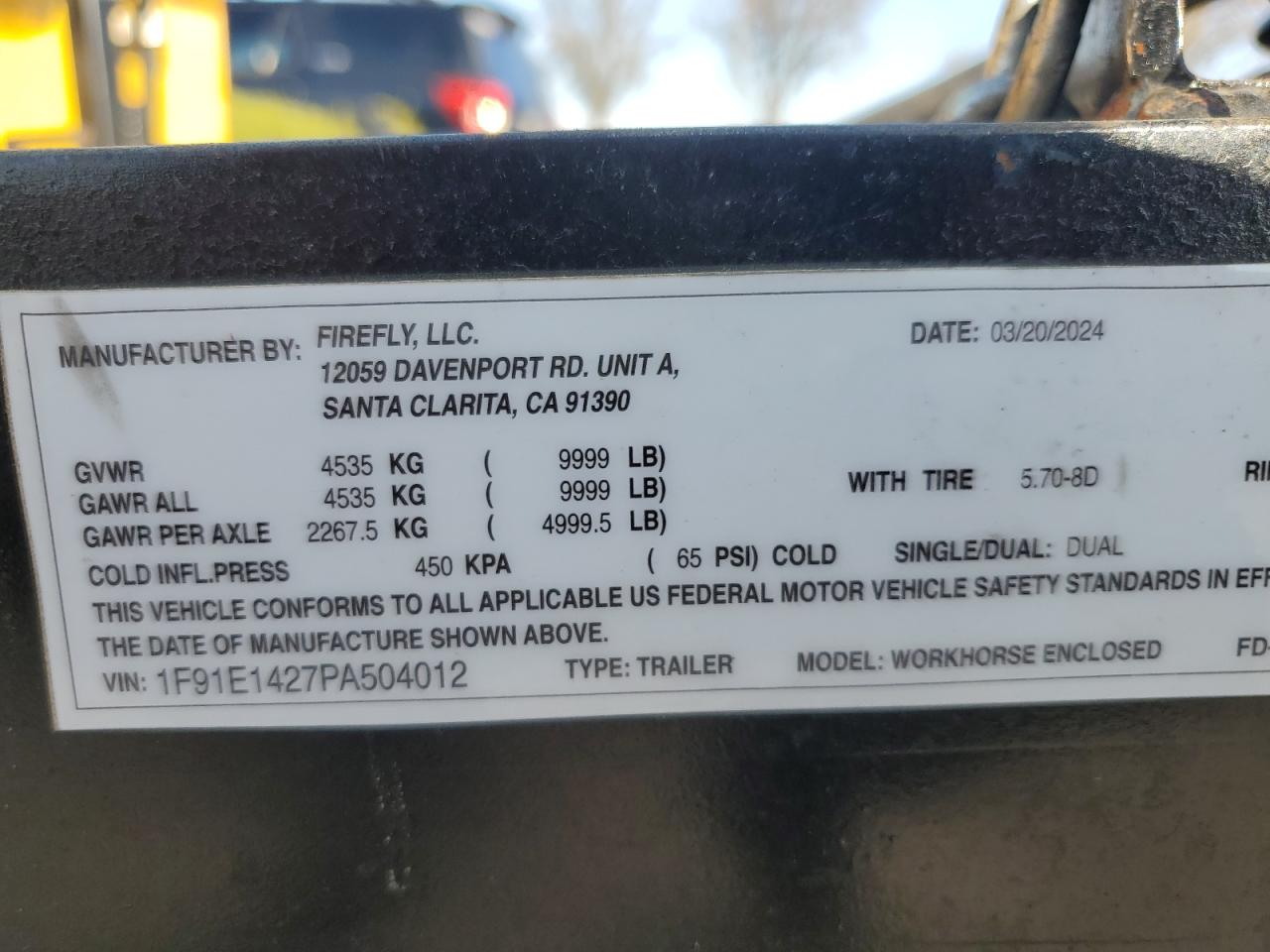 1F91E1427PA504012 FIRE TRAILER 2023