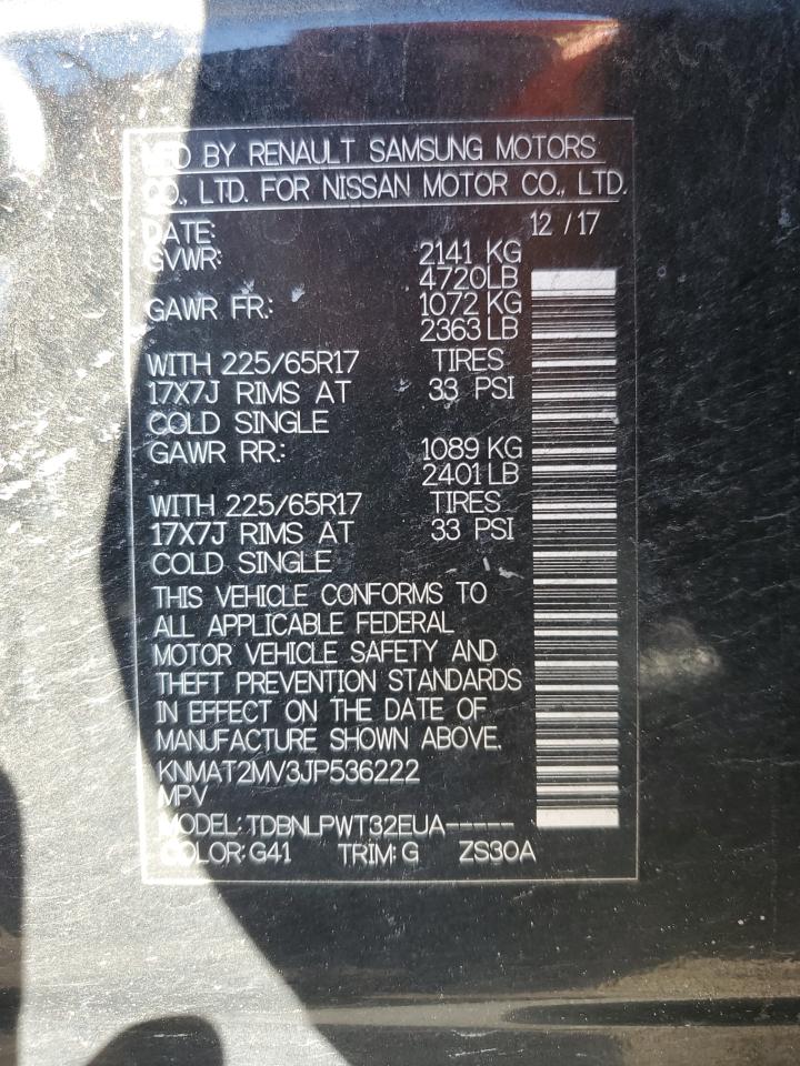 KNMAT2MV3JP536222 NISSAN ROGUE 2018