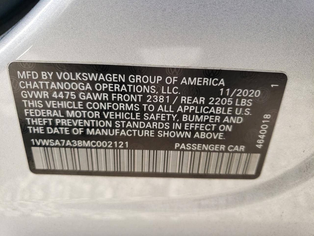 2021 Volkswagen Passat - Image 12