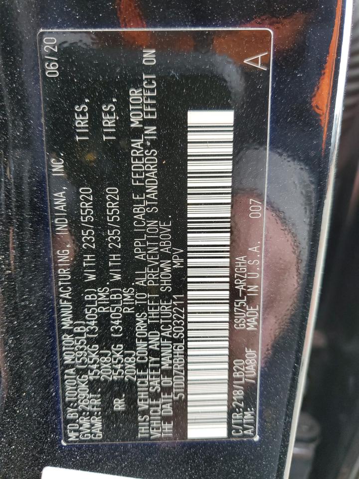 5TDDZRBH6LS032211 TOYOTA HIGHLANDER 2020