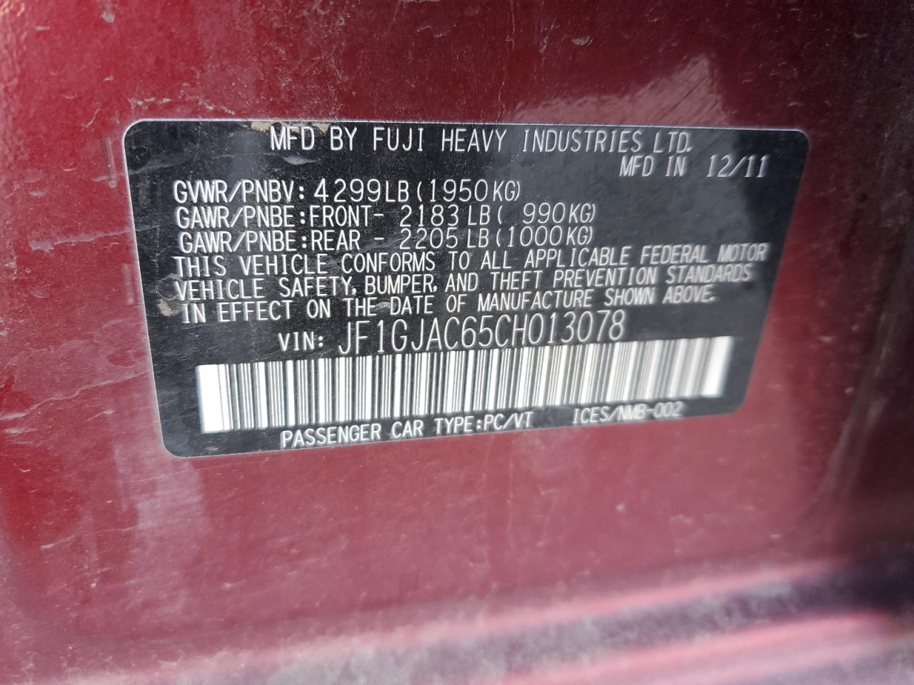 2012 Subaru Impreza - Image 12