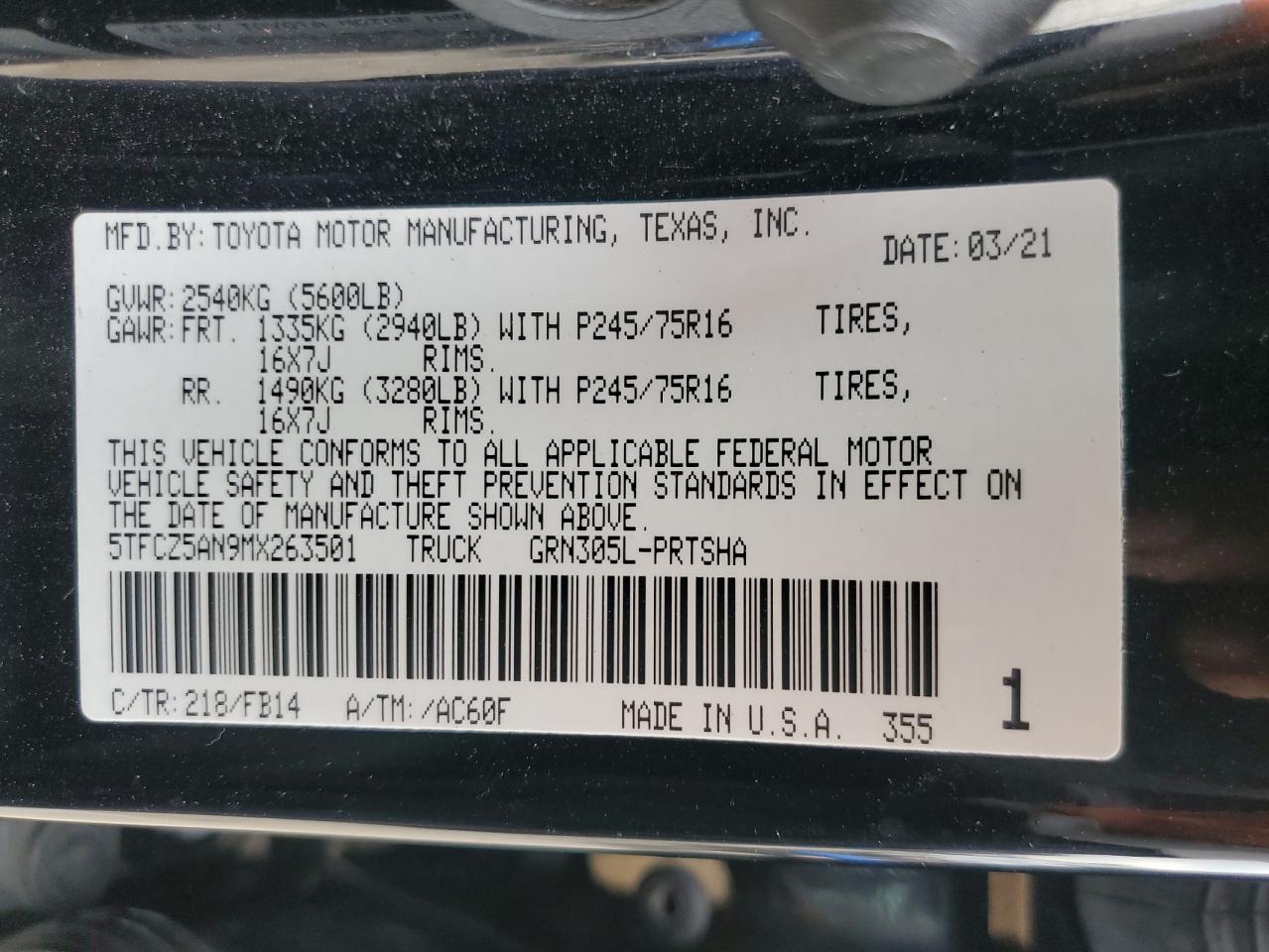 5TFCZ5AN9MX263501 TOYOTA TACOMA 2021