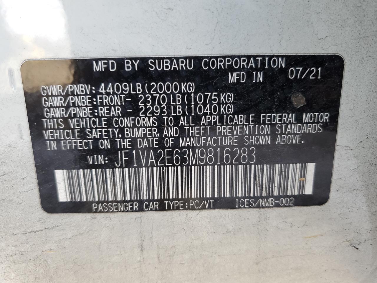 2021 Subaru WRX - Image 13