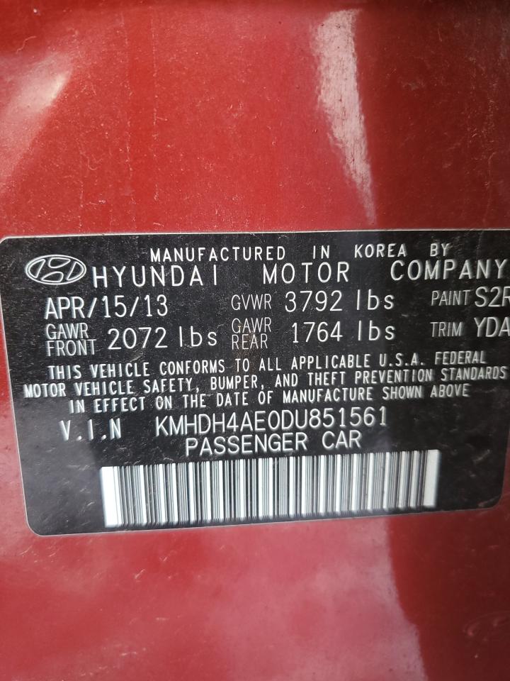 VIN KMHDH4AE0DU851561 2013 HYUNDAI ELANTRA no.12