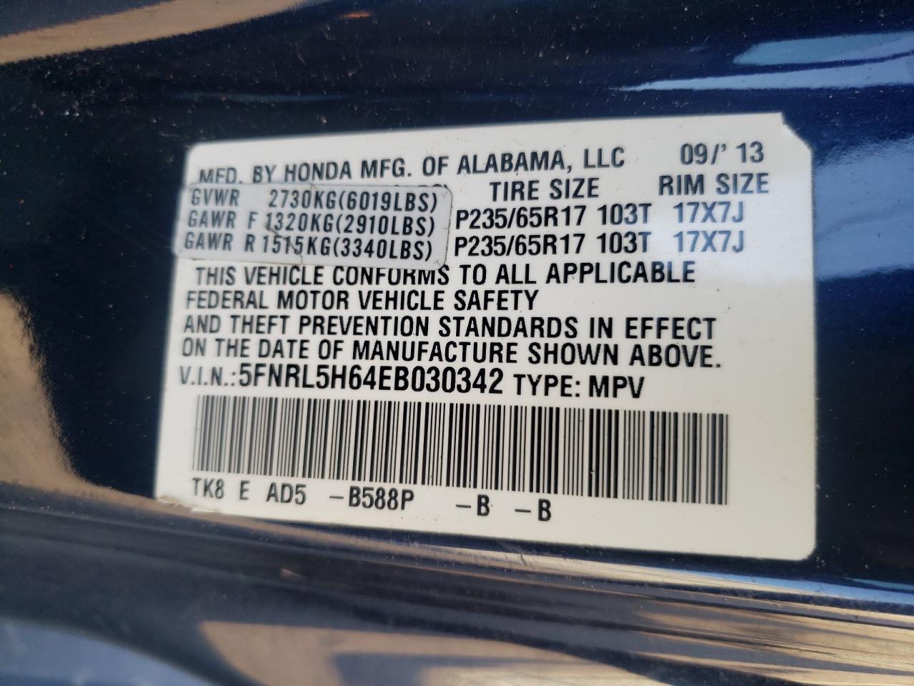 2014 Honda Odyssey - Image 13