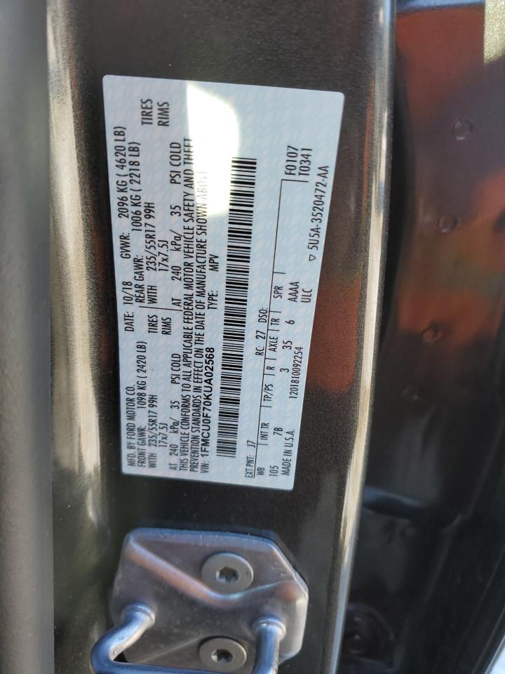 1FMCU0F70KUA02568 FORD ESCAPE 2019
