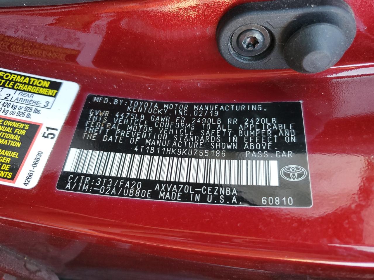 2019 Toyota Camry - Image 13