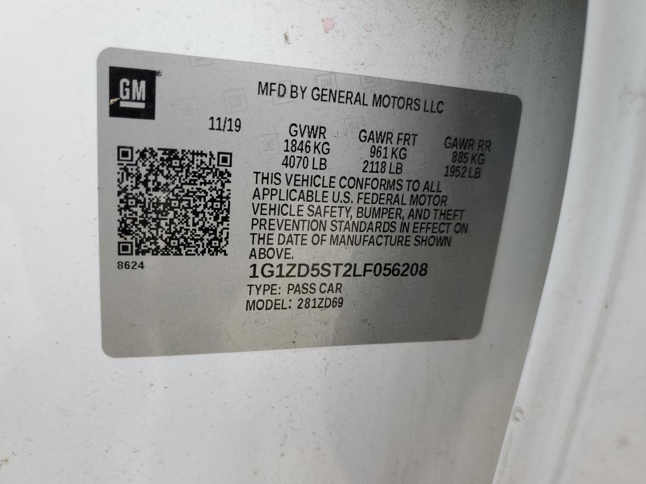 1G1ZD5ST2LF056208 CHEVROLET MALIBU 2020