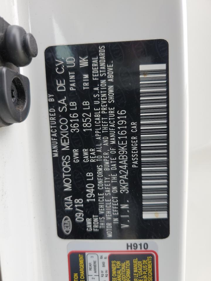 3KPA24AB9KE161916 KIA RIO 2019