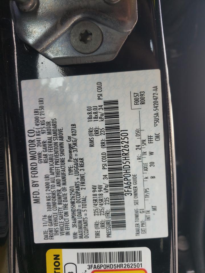 3FA6P0HD5HR262501 FORD FUSION 2017