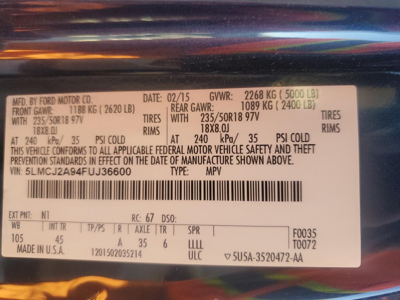 2015 Lincoln MKZ - Image 13