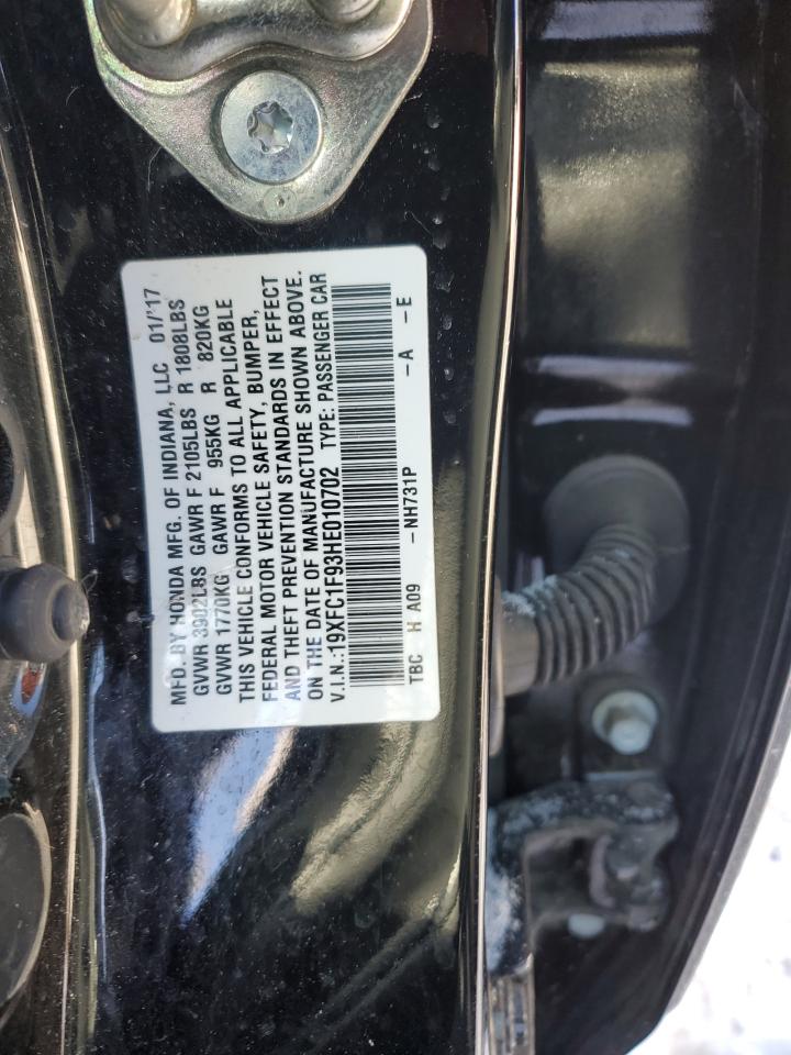 19XFC1F93HE010702 HONDA CIVIC 2017