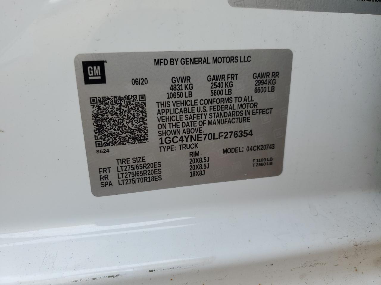 1GC4YNE70LF276354 CHEVROLET ALL Models 2020