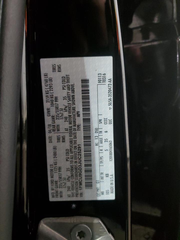 1FMCU9GD3JUC25291 FORD ESCAPE 2018