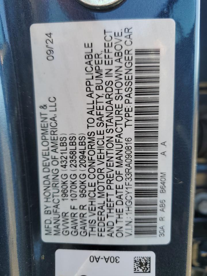 1HGCY1F33RA090816 HONDA ACCORD 2024