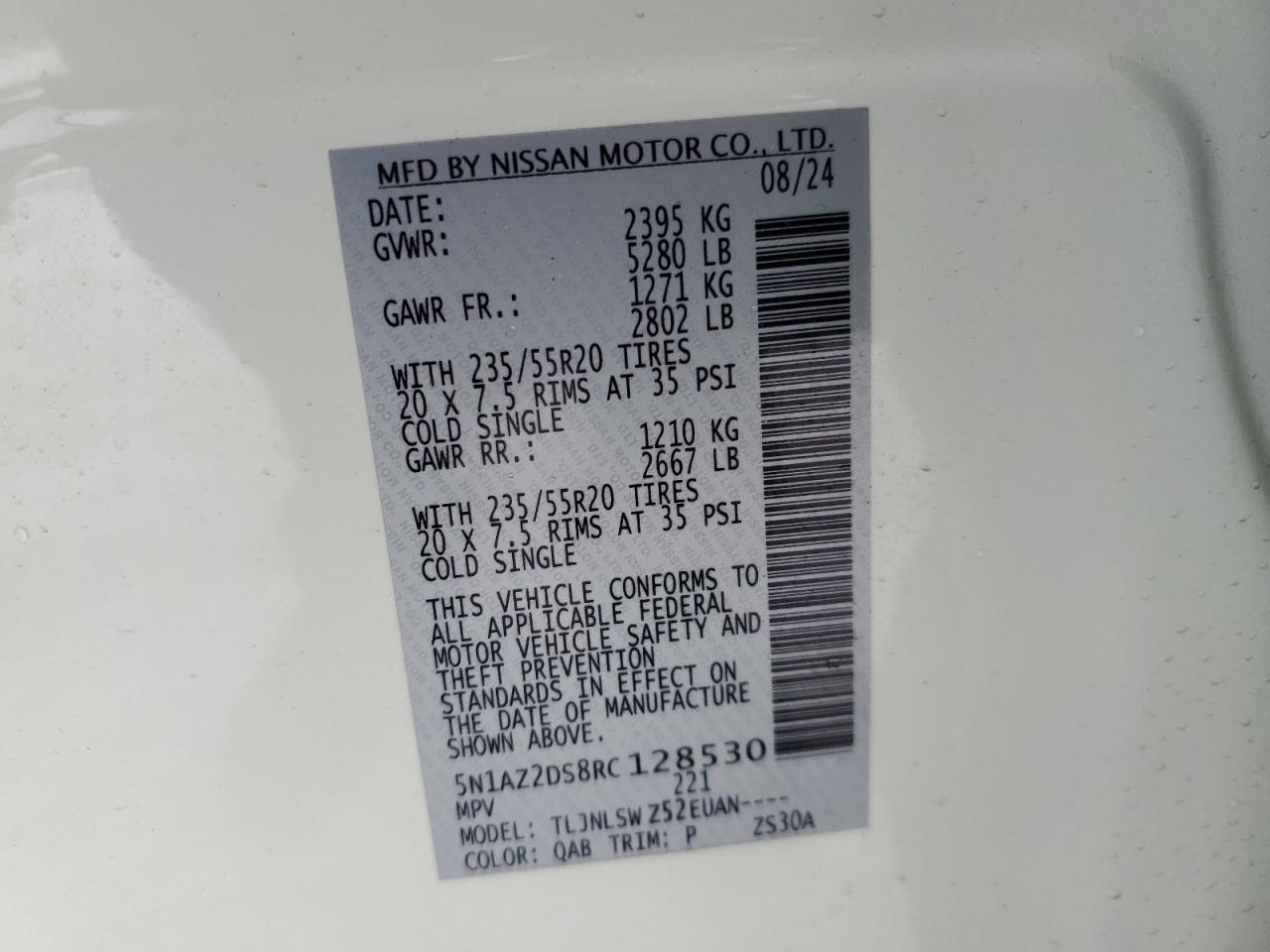 5N1AZ2DS8RC128530 NISSAN MURANO 2024
