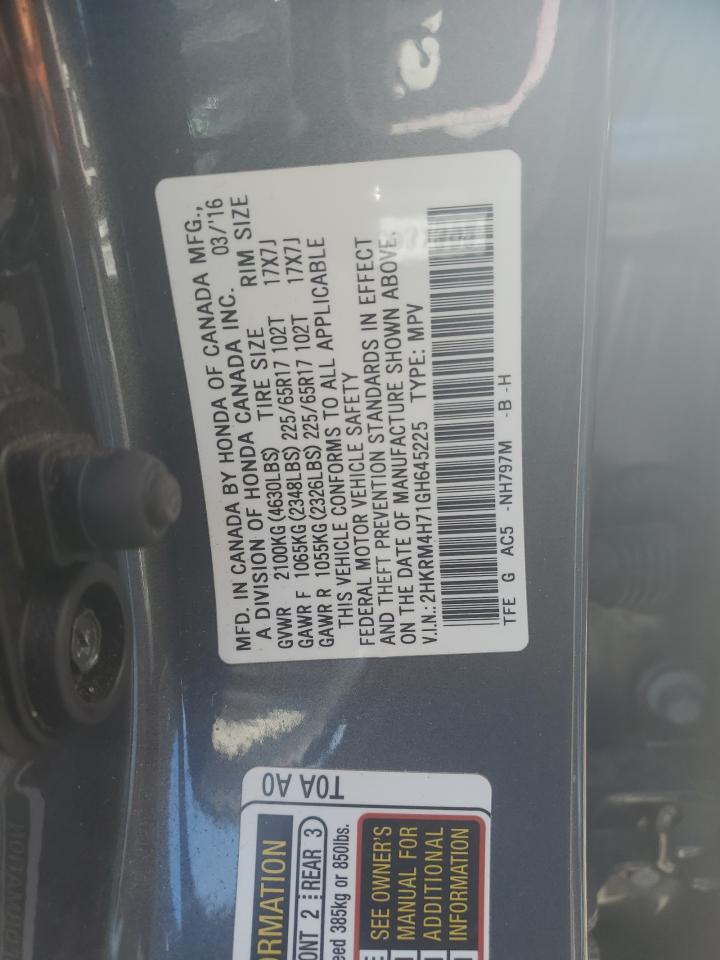 2HKRM4H71GH645225 HONDA CRV 2016