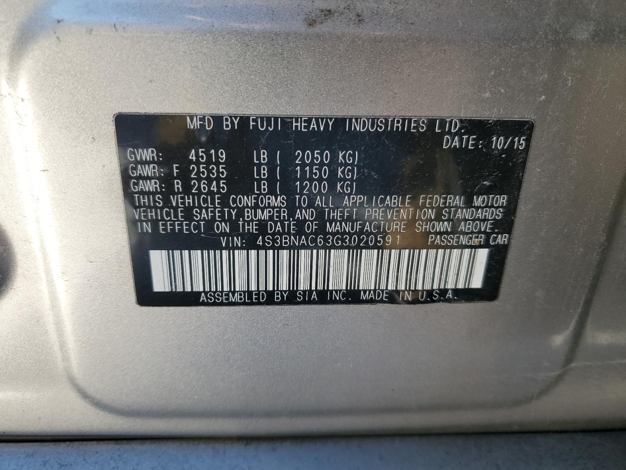 2016 Subaru Legacy - Image 12