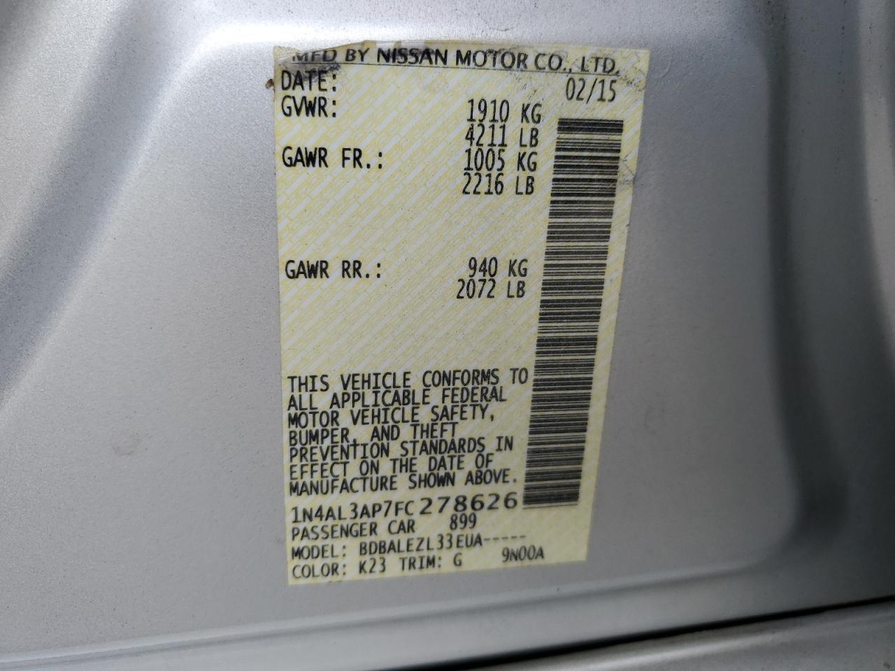 2015 Nissan Altima - Image 12