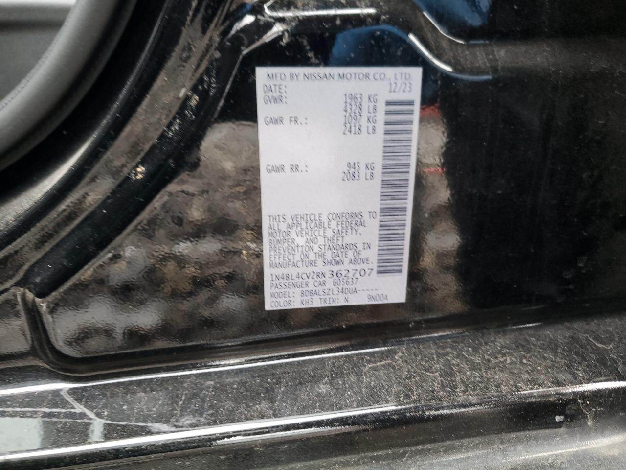 1N4BL4CV2RN362707 NISSAN ALTIMA 2024