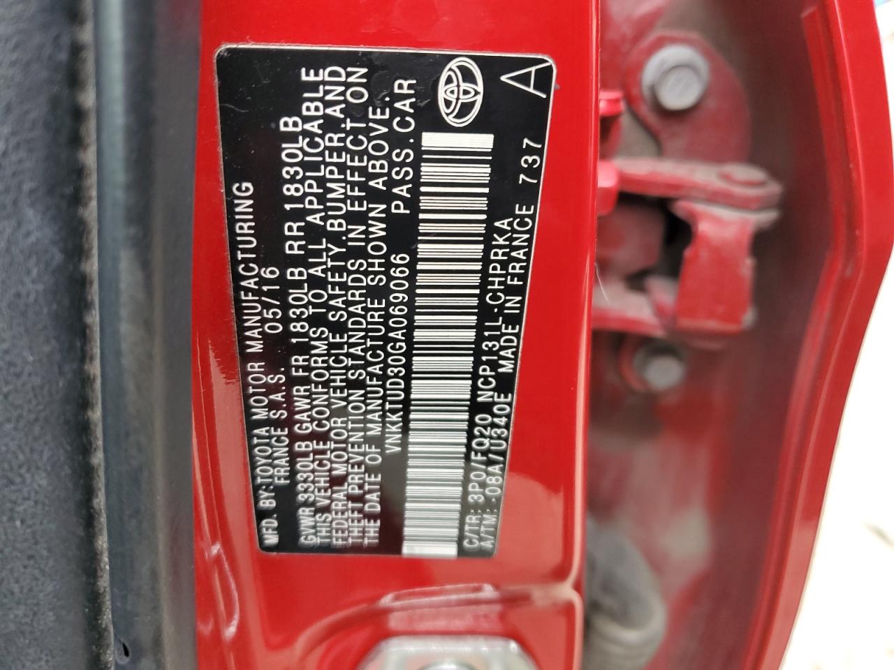 VNKKTUD30GA069066 TOYOTA YARIS 2016