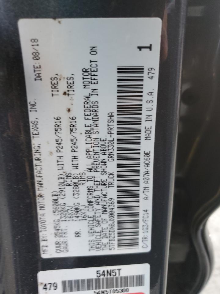 5TFBZ5DN8JX004369 TOYOTA TACOMA 2018