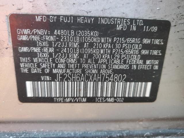 2010 SUBARU FORESTER 2.5X