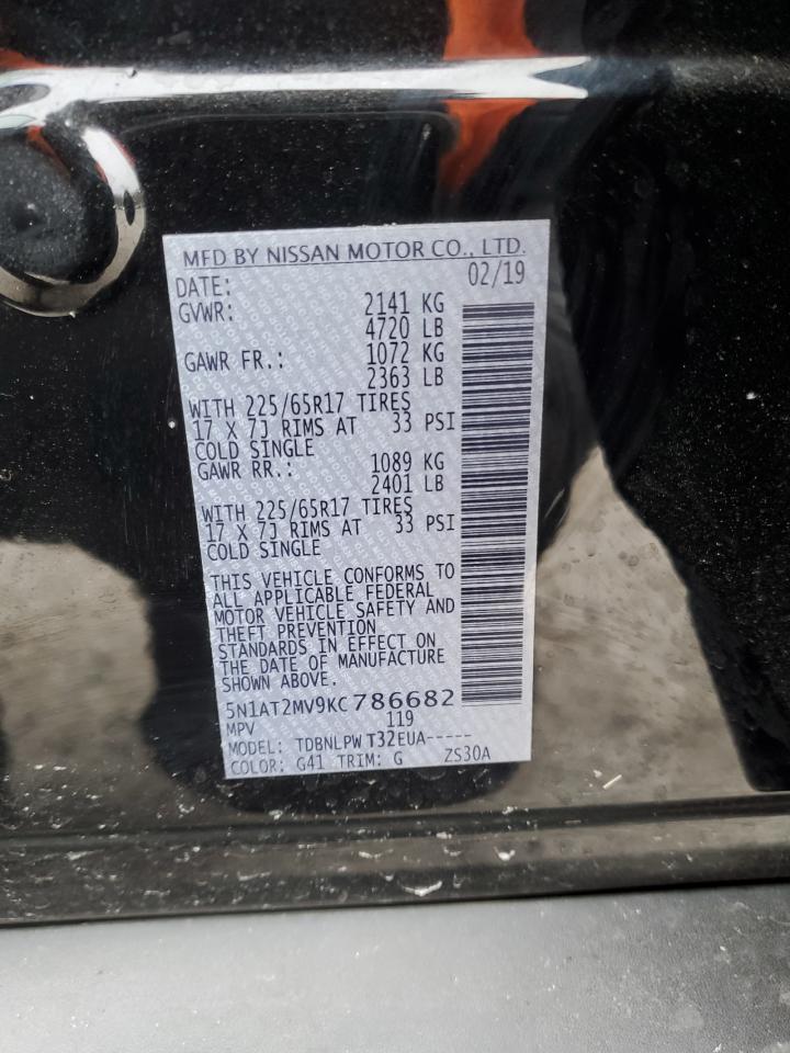 5N1AT2MV9KC786682 NISSAN ROGUE 2019