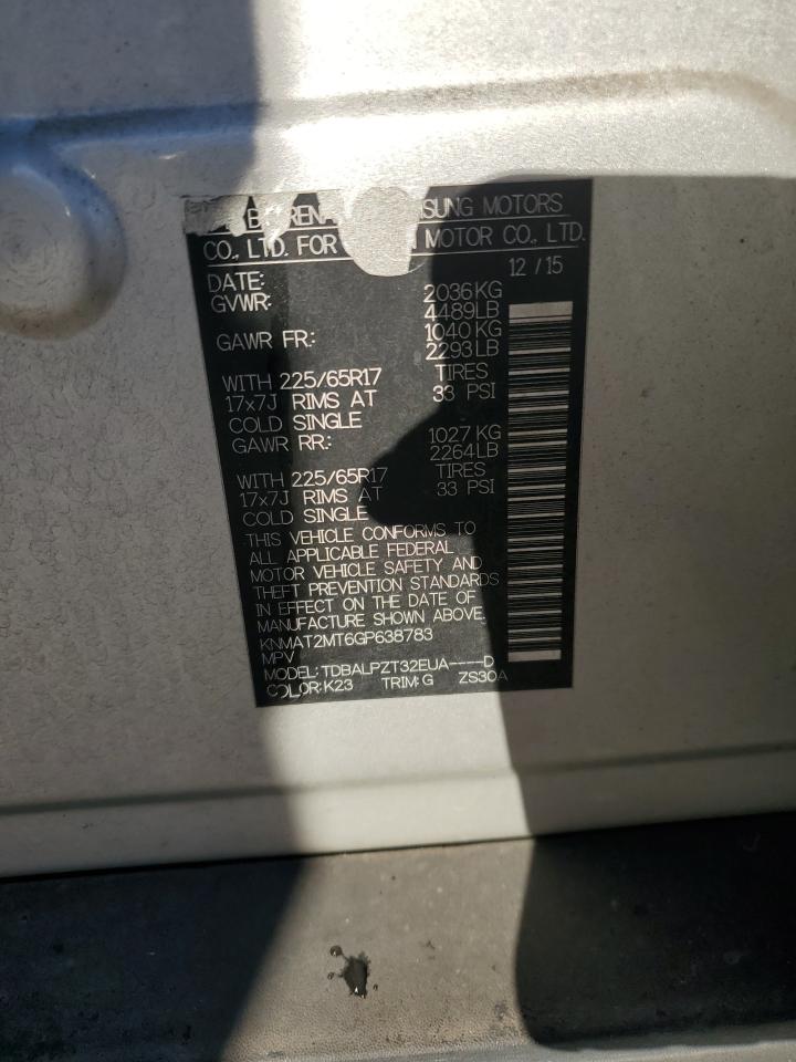 KNMAT2MT6GP638783 NISSAN ROGUE 2016
