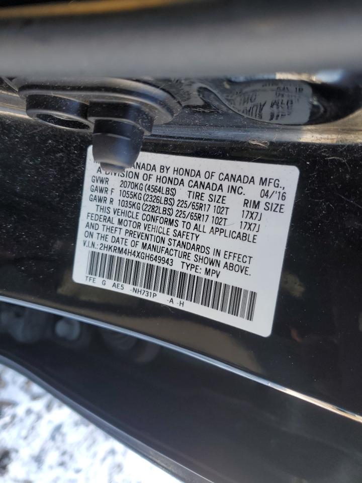 2HKRM4H4XGH649943 HONDA CRV 2016