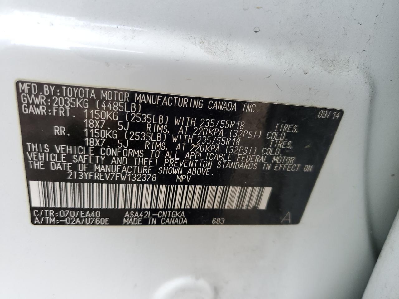 2015 Toyota RAV 4 - Image 13