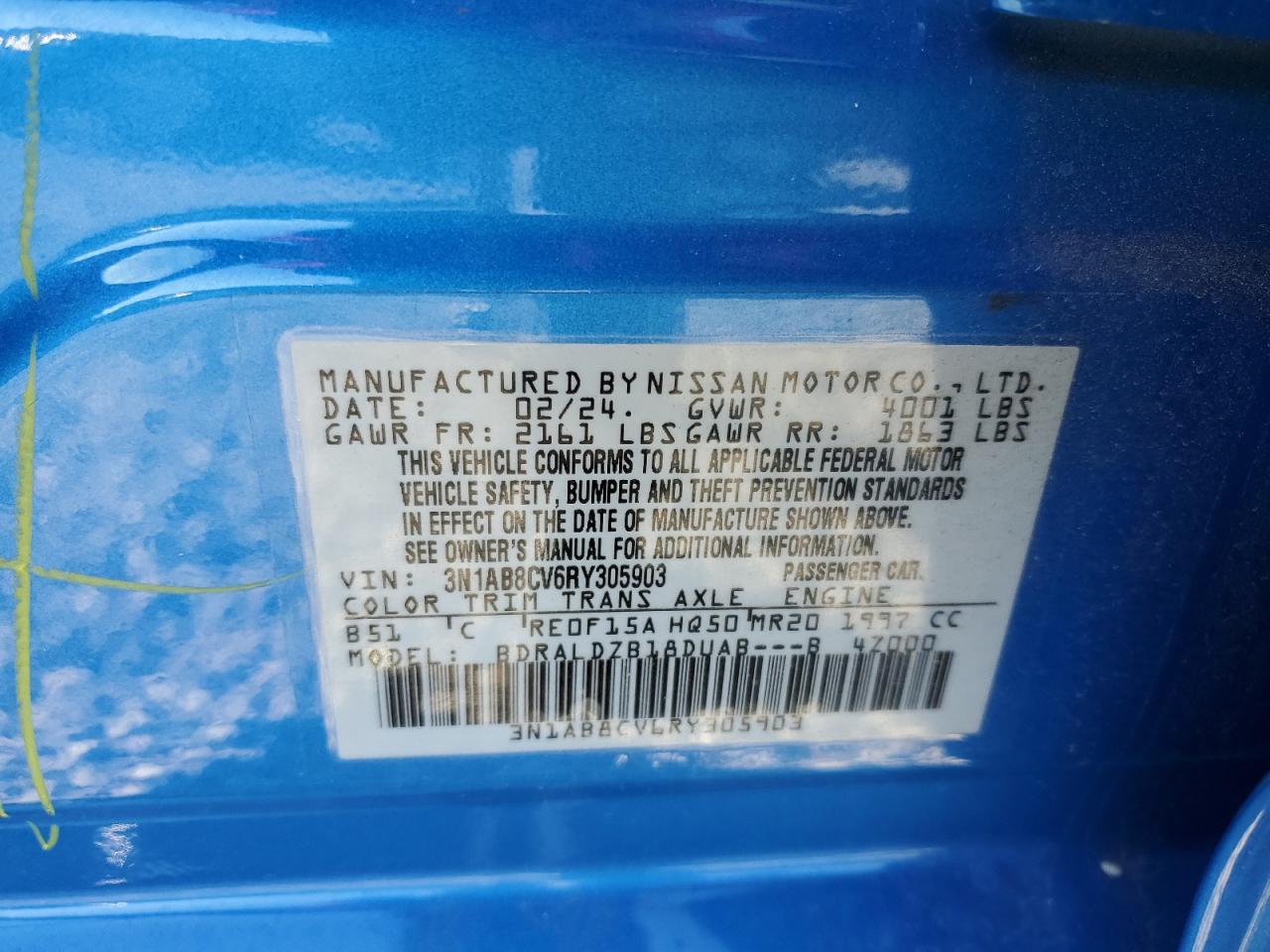3N1AB8CV6RY305903 NISSAN SENTRA 2024